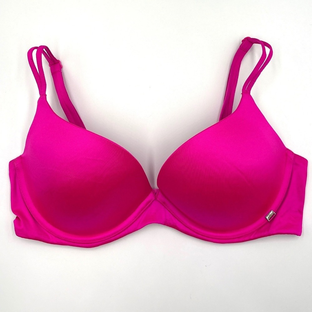 Victorias Secret Very Sexy Lightly Lined Plunge Bra Pink 34D Underwire 1349